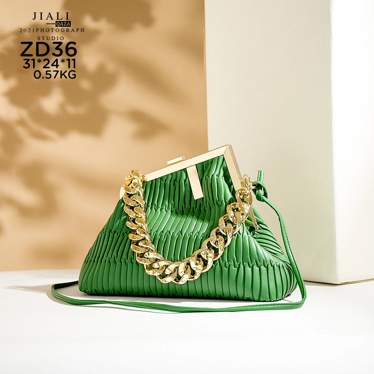 Solid Vintage messenger bag High PU leather Chain handbag