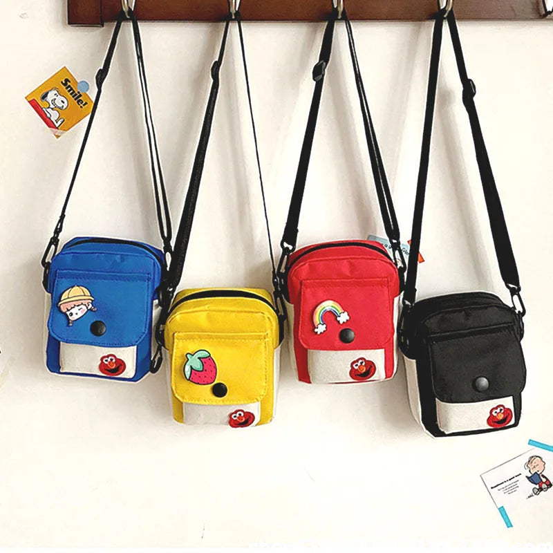 Canvas Small Square Handbag Shoulder Bag Letter Printed Crossbody Bag
