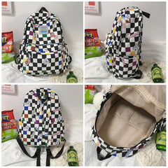 Plaid Women Backpack Harajuku Schoolbag Travel Backpacks