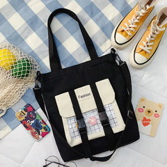 Japanese College Student Bag Large-capacity Canvas Handbag