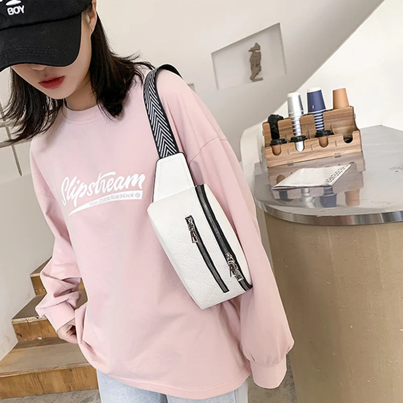 Diamond Lattice Ladies Chest Bag Female Shoulder Waist Packs