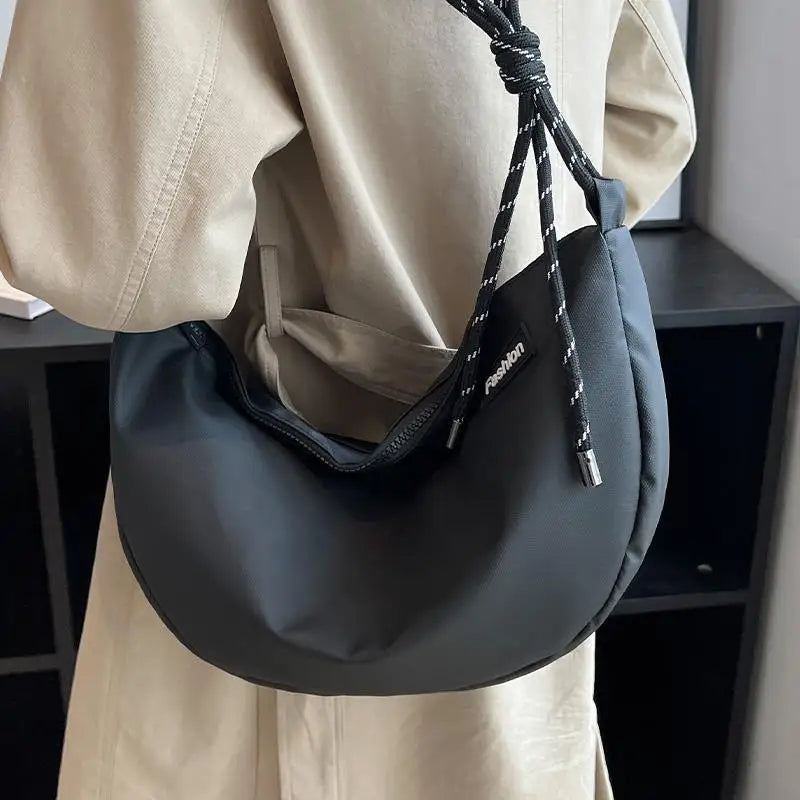 Ladies Large-capacity Shoulder Bag Canvas Dumpling Bag