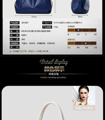 Women's Soft Leather Tote Bag with Adjustable Shoulder Strap