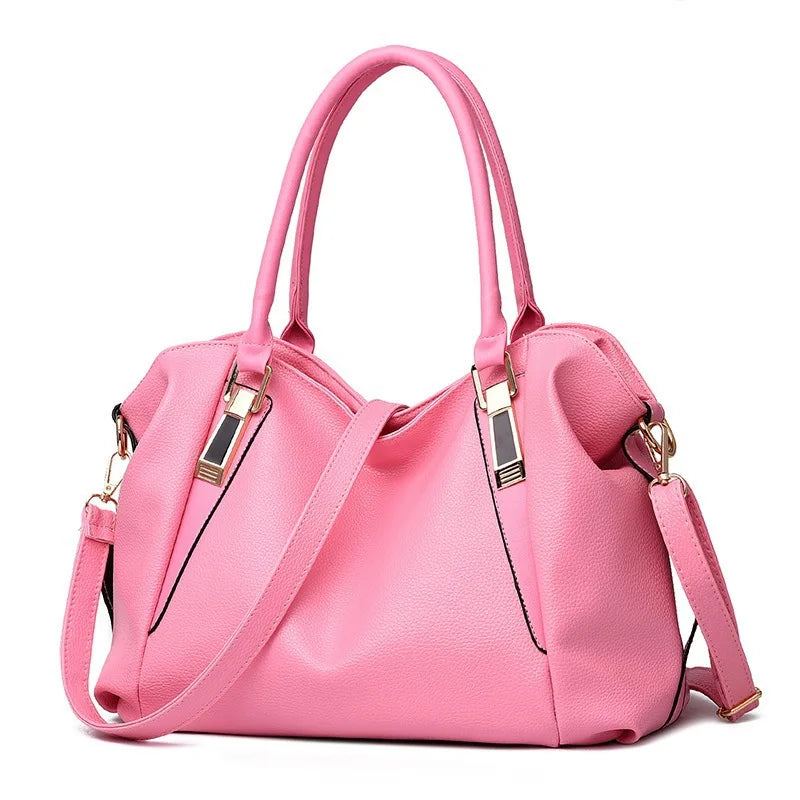 Women's Soft Leather Tote Bag with Adjustable Shoulder Strap