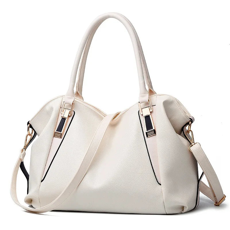 Women's Soft Leather Tote Bag with Adjustable Shoulder Strap