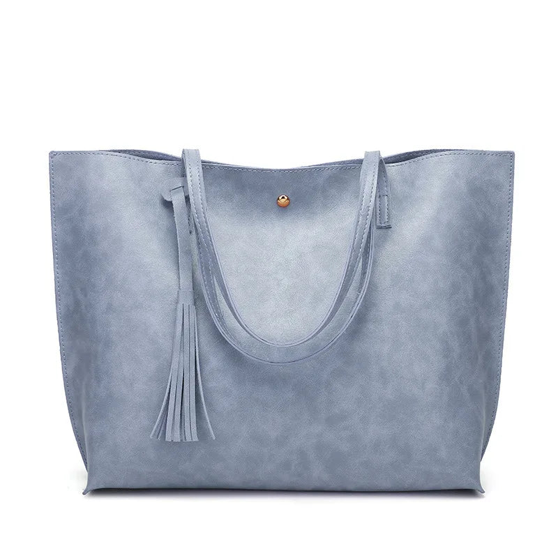 Women's PU Leather Shoulder Tote Bag Soft Leather Large Capacity