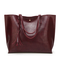 Women's PU Leather Shoulder Tote Bag Soft Leather Large Capacity