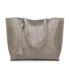 Women's PU Leather Shoulder Tote Bag Soft Leather Large Capacity