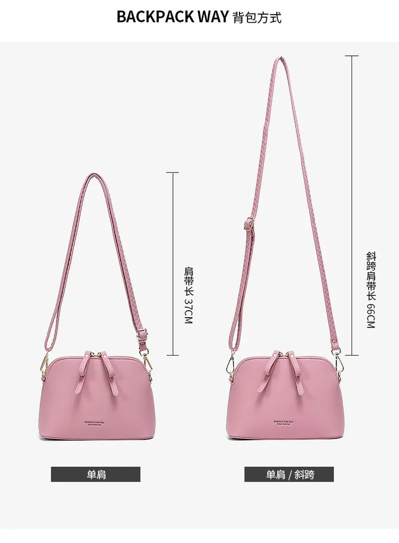 Ladies PU Leather Shoulder Bag Women Messenger Bag Shell Bag