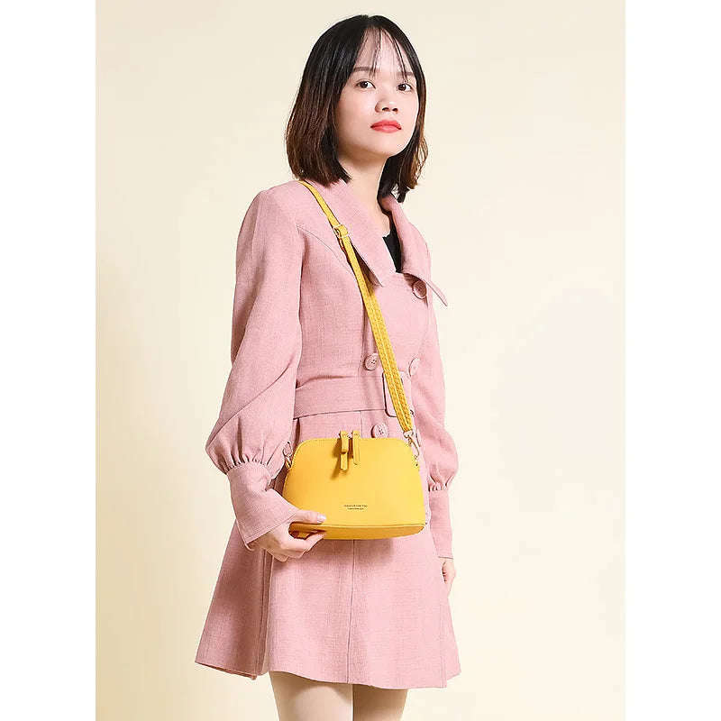 Ladies PU Leather Shoulder Bag Women Messenger Bag Shell Bag