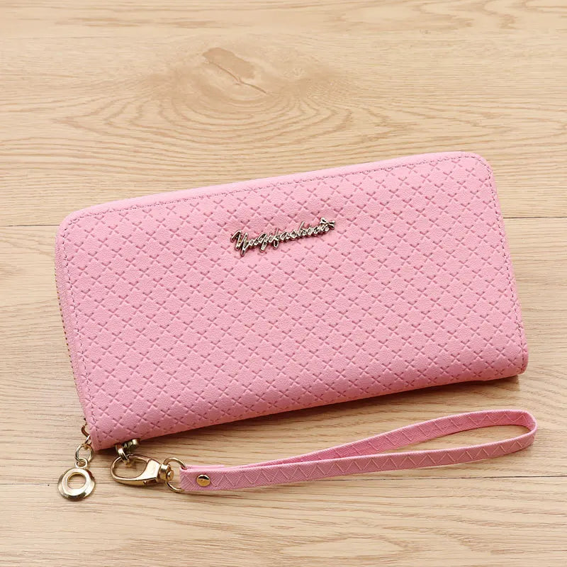 Women's Zipper Wallet Large Capacity PU Leather Hand Purse