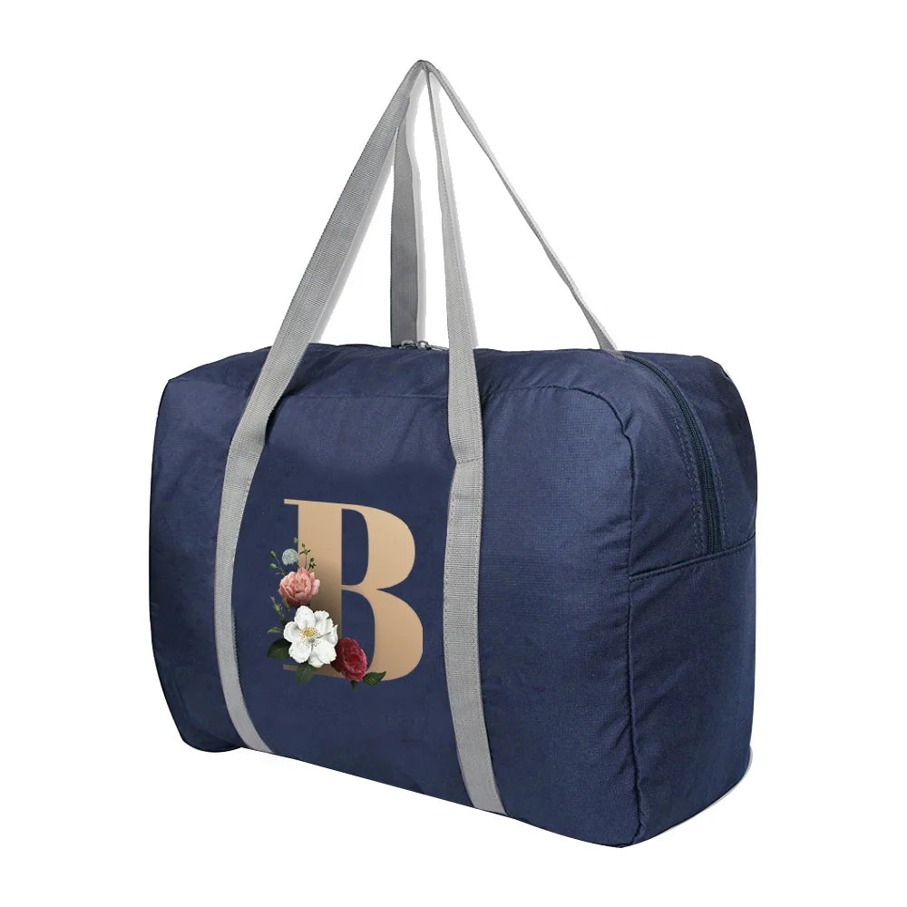 Large Capacity Duffle Bag Folding Travel Bags Luggage Handbag Printed