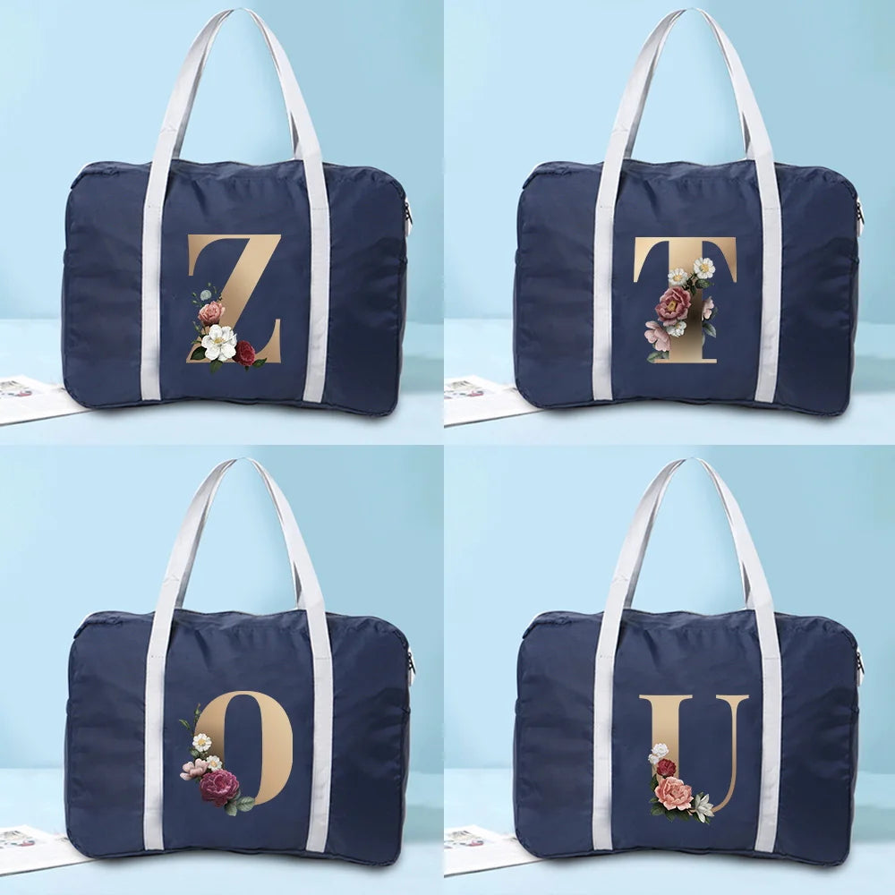 Large Capacity Duffle Bag Folding Travel Bags Luggage Handbag Printed