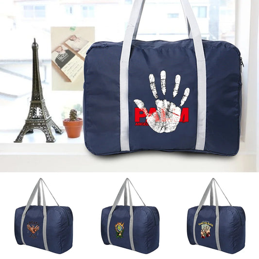 Large Capacity Duffle Bag Folding Travel Bags Luggage Hand Printed