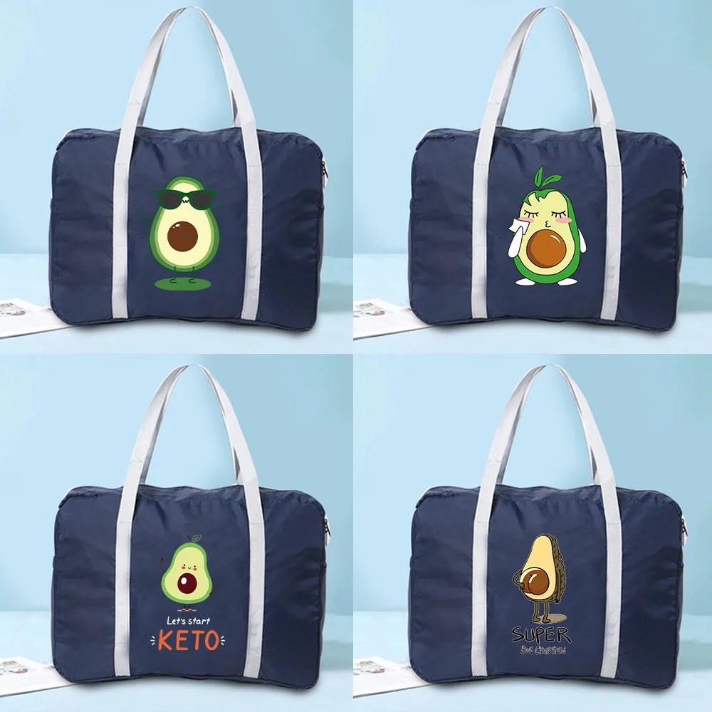 Avocado Printing Foldable Travel Bag Large Capacity Duffle Bag