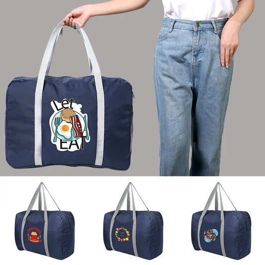 Food Printed Folding Travel Bag Duffle Men Women Luggage Handbag