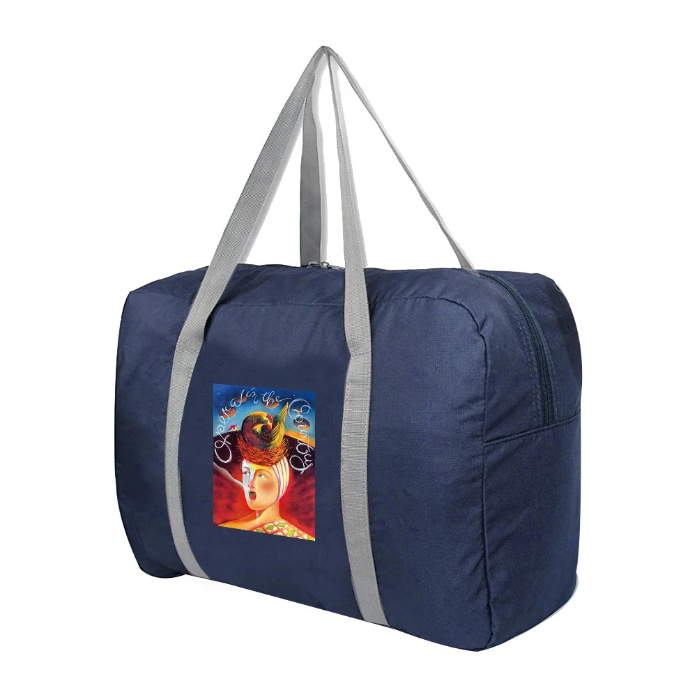 Large Capacity Folding Travel Bags Duffle Bag Funny Printed Travel Storage Bags