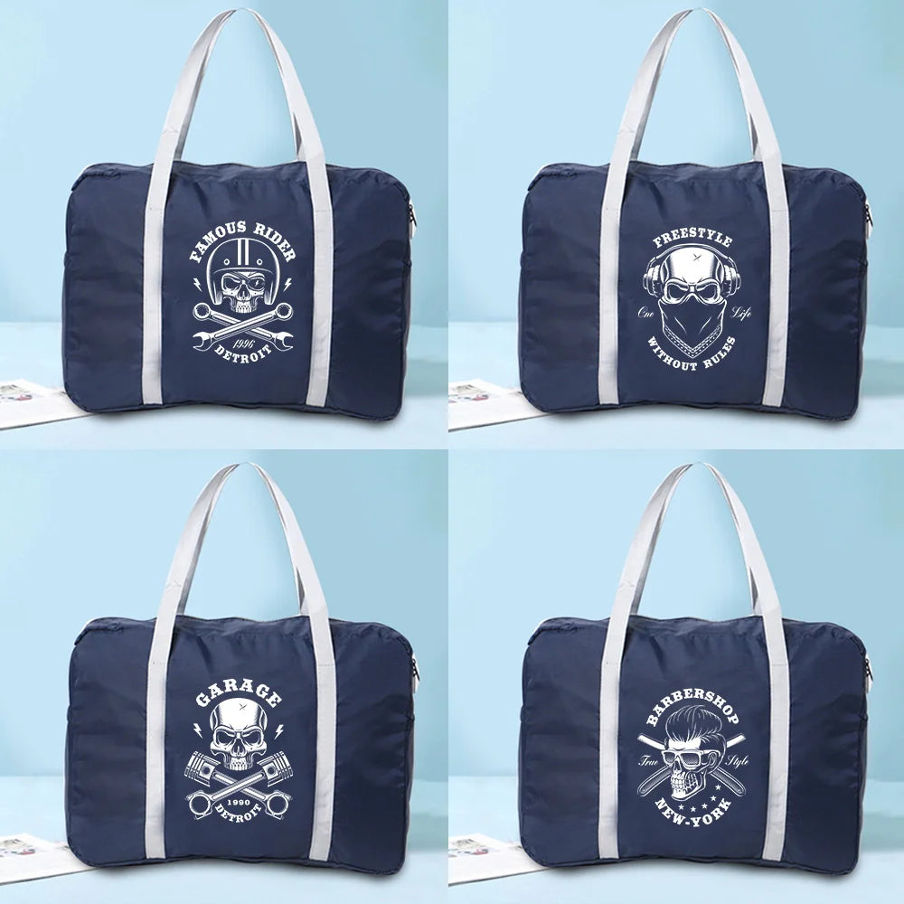 Skull Printed Duffle Bag Luggage for Men and Women