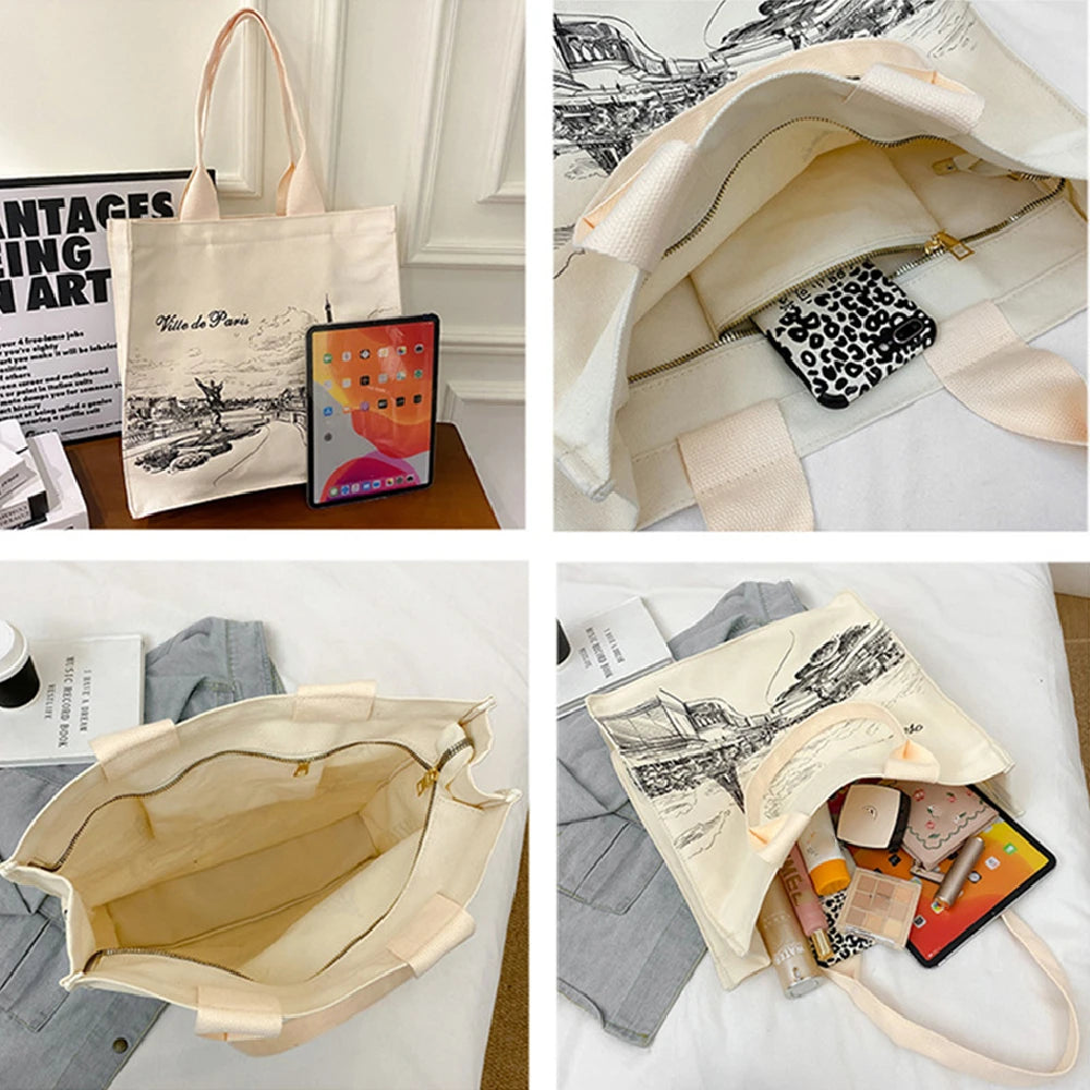 Large Canvas Shoulder Bag Women's Handbag Tote Beach Bag