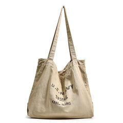 Canvas Women Bags Large Capacity Reusable Shopping Bag Retro Handbags
