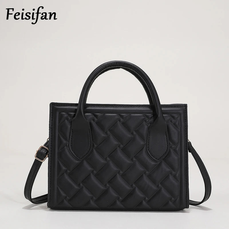 Lingge Clutch Bags High Handbags Leather Duffle Bag
