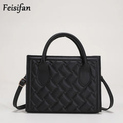 Lingge Clutch Bags High Handbags Leather Duffle Bag
