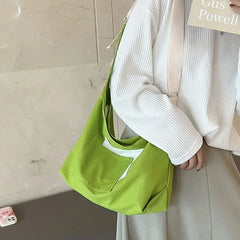 Canvas Shoulder Bag for Women, Large Capacity Denim Fatchel