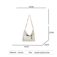 Canvas Shoulder Bag for Women, Large Capacity Denim Fatchel