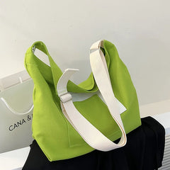 Canvas Shoulder Bag for Women, Large Capacity Denim Fatchel
