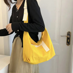 Canvas Shoulder Bag for Women, Large Capacity Denim Fatchel
