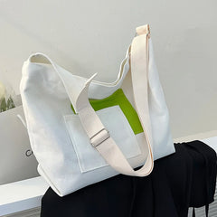 Canvas Shoulder Bag for Women, Large Capacity Denim Fatchel