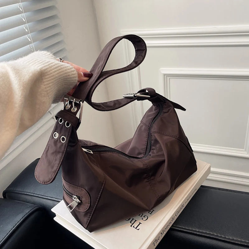 Large Nylon Shoulder Bag for Women