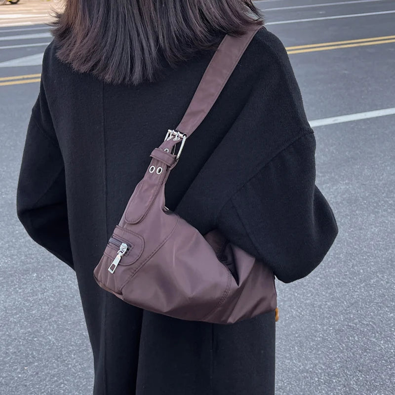 Large Nylon Shoulder Bag for Women