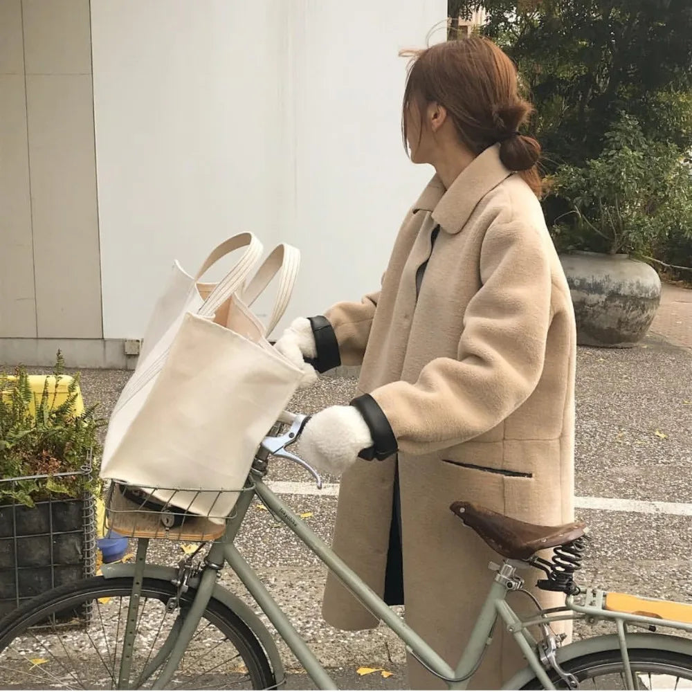 Canvas Bag Large Size Shopping Handbag Tote Shoulder Lady Women Casual