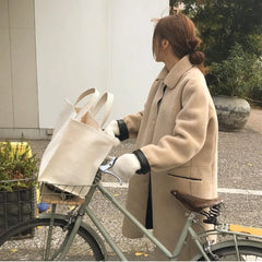 Canvas Bag Large Size Shopping Handbag Tote Shoulder Lady Women Casual