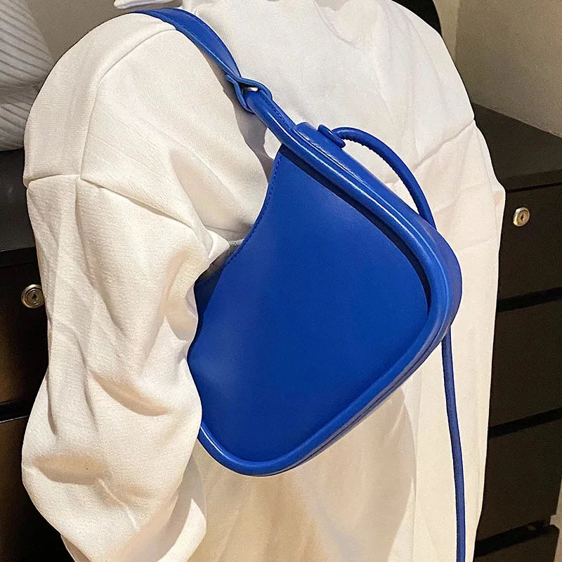Women's Leather Crossbody Bag with Long Belt