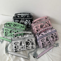 Graffiti Crossbody Handbag Shoulder Bag for Women