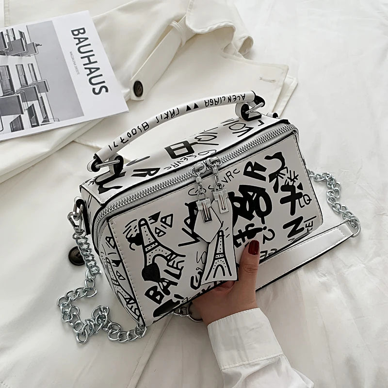Graffiti Crossbody Handbag Shoulder Bag for Women