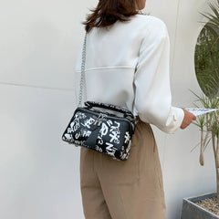 Graffiti Crossbody Bag for Women, Leather Shoulder Handbag Purse