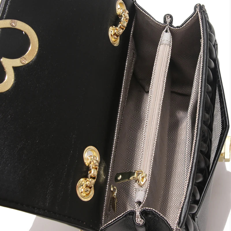 Women's Crossbody Chain Bag Golden Straps Lightweight Shoulder Bag