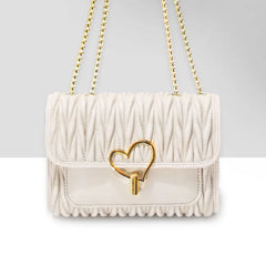 Women's Crossbody Chain Bag Golden Straps Lightweight Shoulder Bag