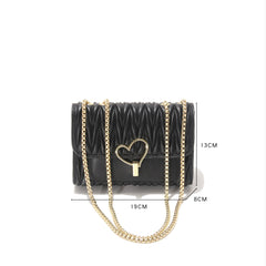 Women's Crossbody Chain Bag Golden Straps Lightweight Shoulder Bag