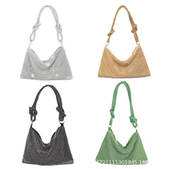 Hobo Shoulder Bag with Shining Rhinestones