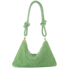 Hobo Shoulder Bag with Shining Rhinestones