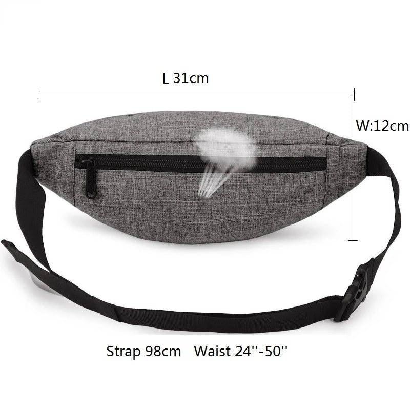 Men Waist Bag Pack Casual Money Phone Belt Bag Canvas Fanny Pouch