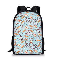 Medical Tool Print Girl School Bags Zipper Backpacks