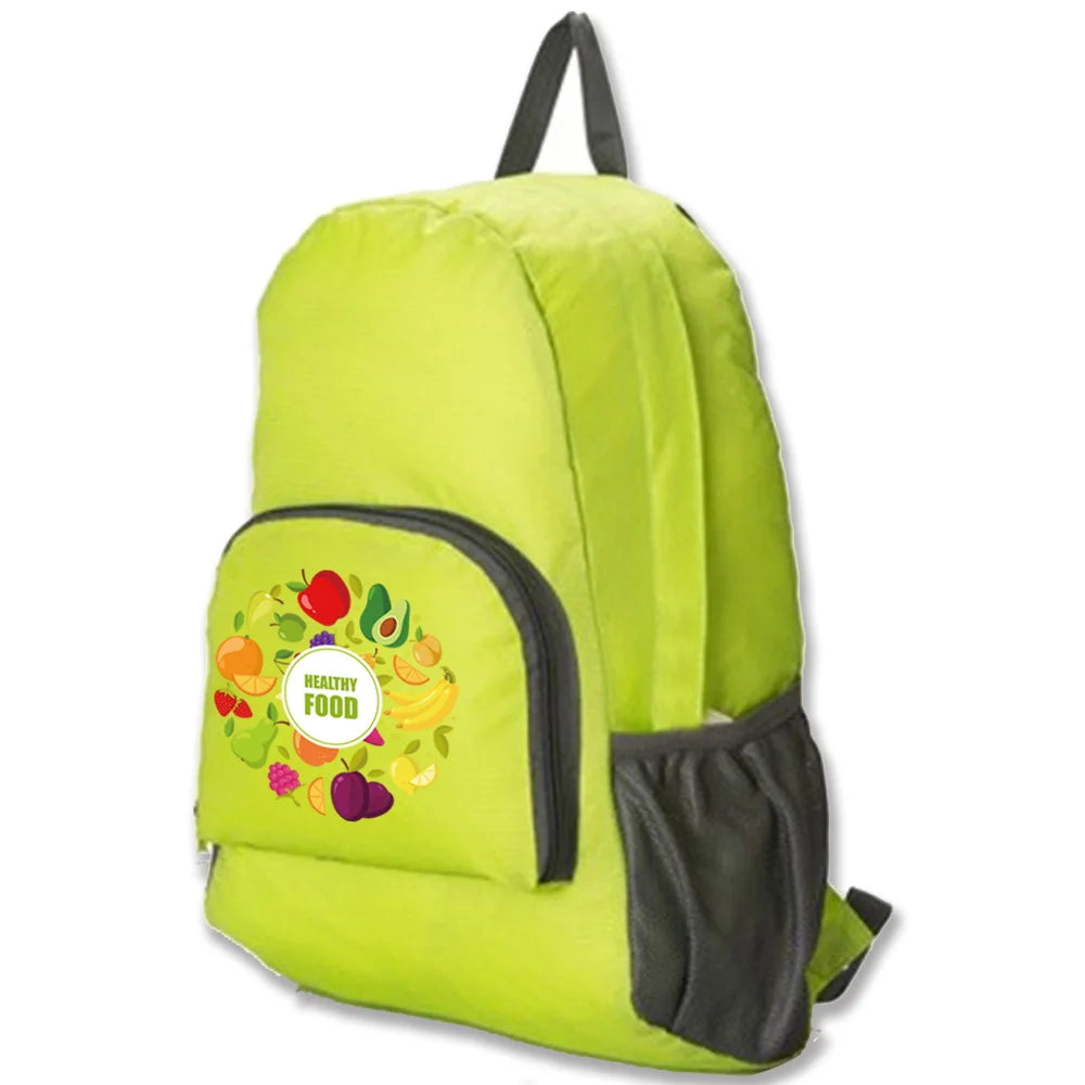 Food Print Ultralight Foldable Backpack Travel Hiking Organizer