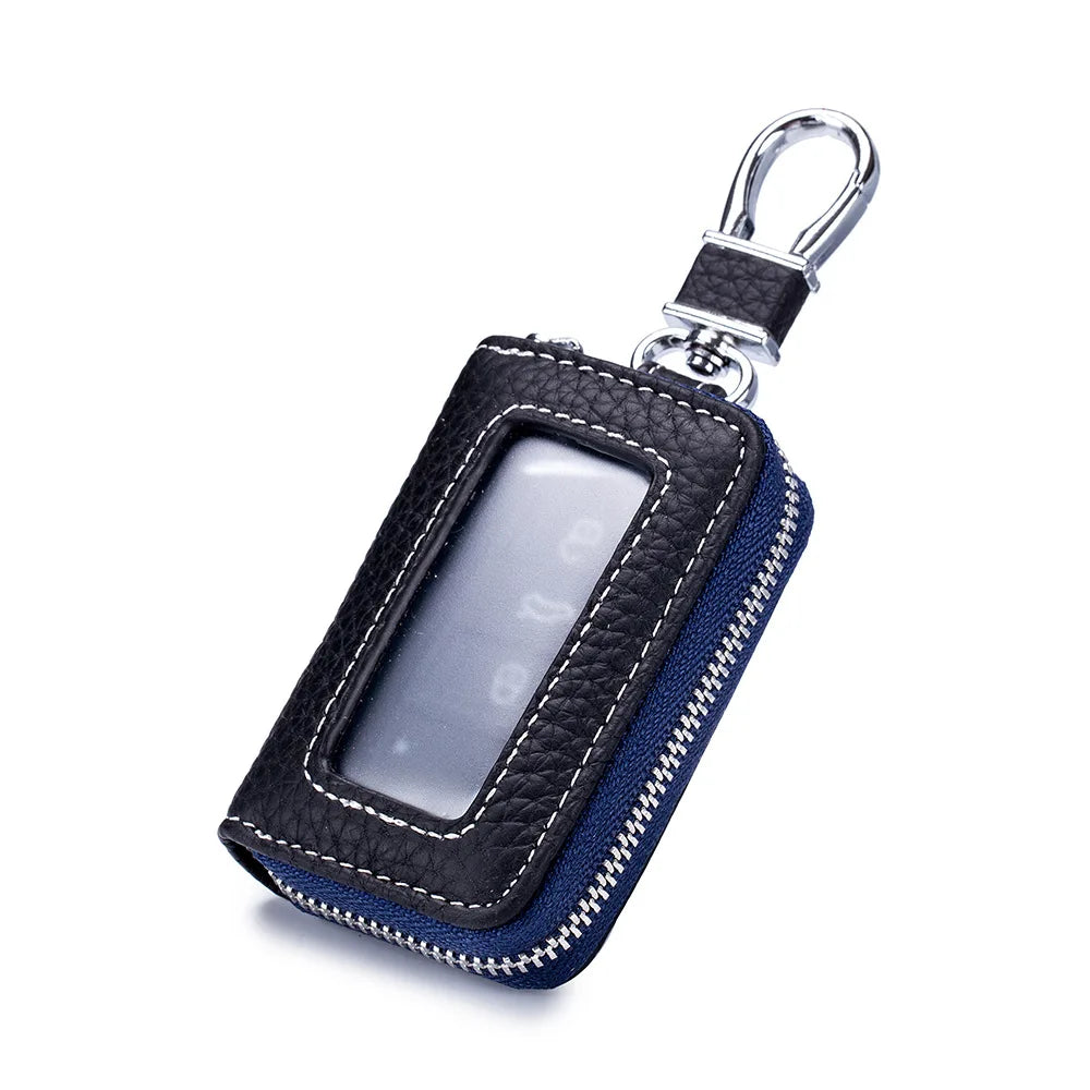 Leather Car Key Holder Keychain Organizer Women Keys Wallet
