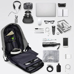 Anti-theft Waterproof Business Backpack 15 Inch USB Rechargeable