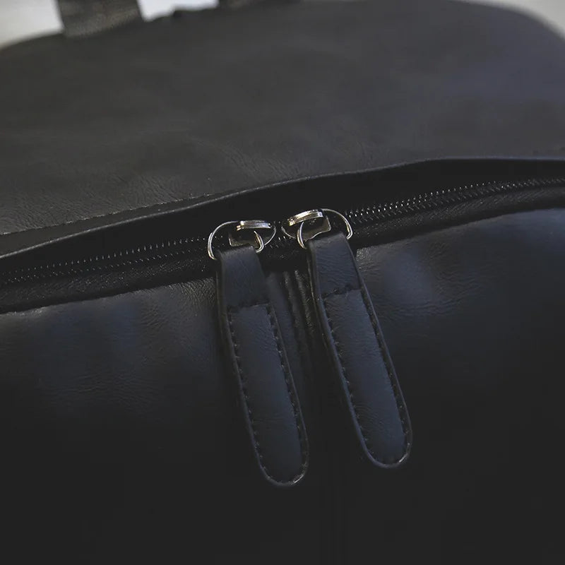Men's Business Backpack Soft Leather Women's Bag